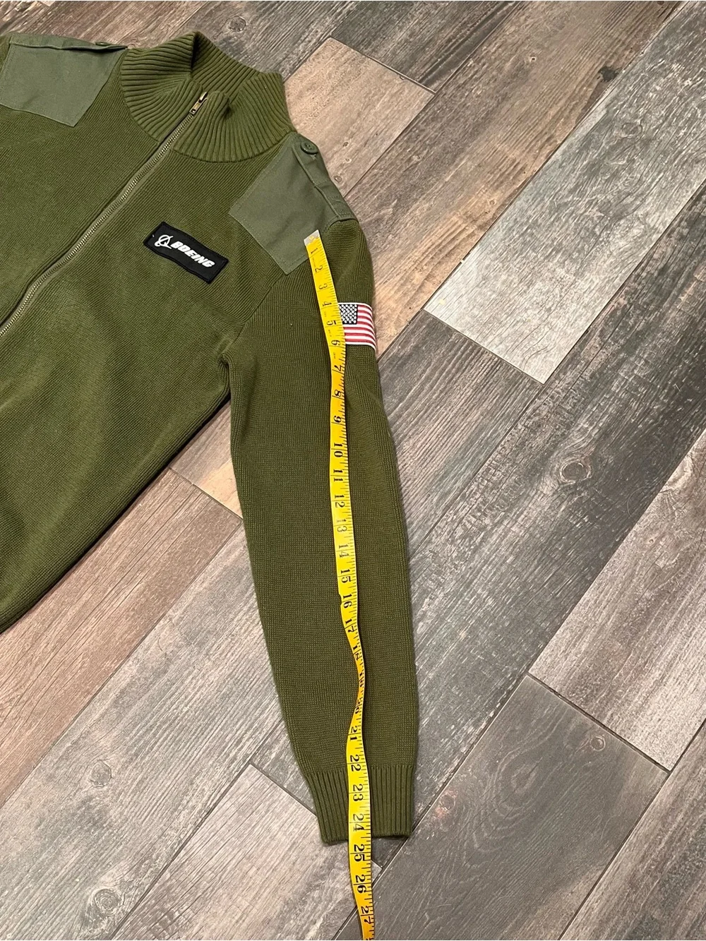 Red Canoe Boeing Flight Cardigan Full Zip Sweater - Army Olive Green Men’s Sz M